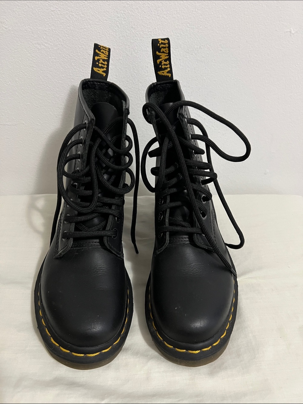 Dr. Martens Black Leather Lace-Up Ankle Boots - Women’s-8 eyelet